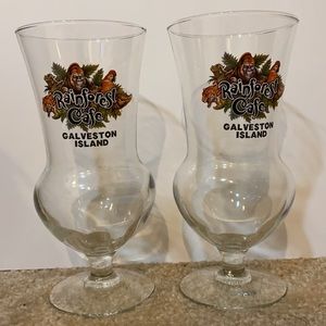 Rainforest Cafe Galveston Island Glasses set of 2